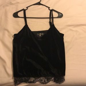 NWOT black velvet missguided tank